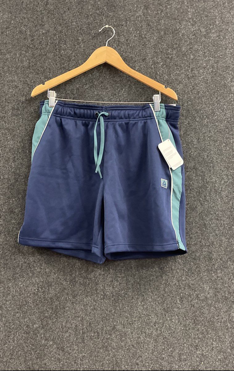 Reebok Men's Navy & Teal Colorblock Athletic Gym Shorts 7" Inseam NWT Sz L