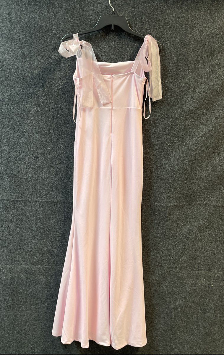 Fashion Nova Women's Pink Tie Shoulder High Slit Maxi Dress Sz XS NWT