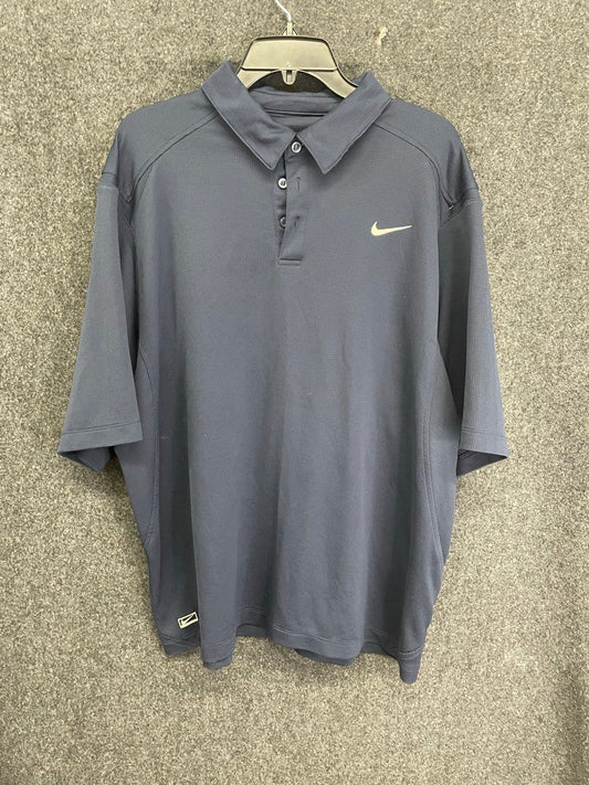 Nike Men's Performance Polo Shirt Navy Blue Textured Short Sleeve Size XL