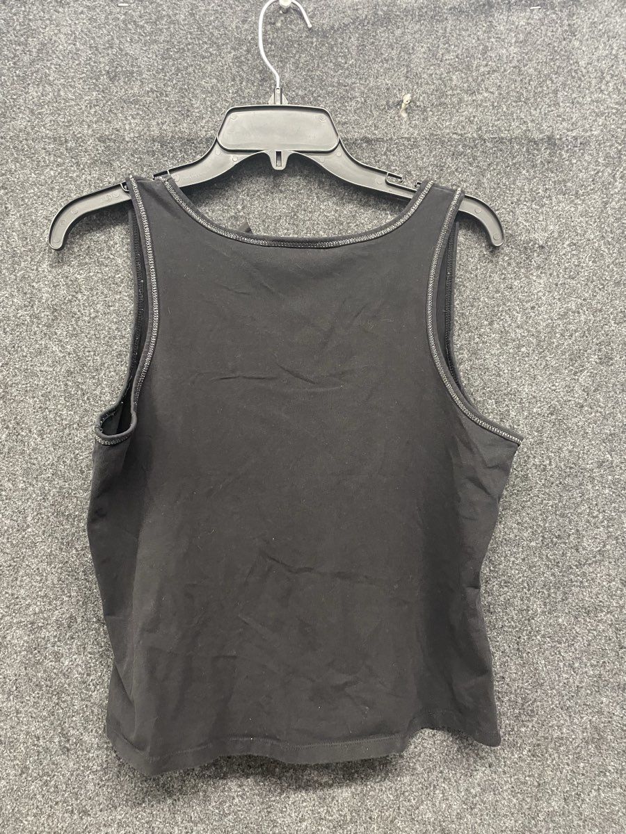 Harley-Davidson Women's Tank Top Black Embroidered Script Contrast Trim Sz L