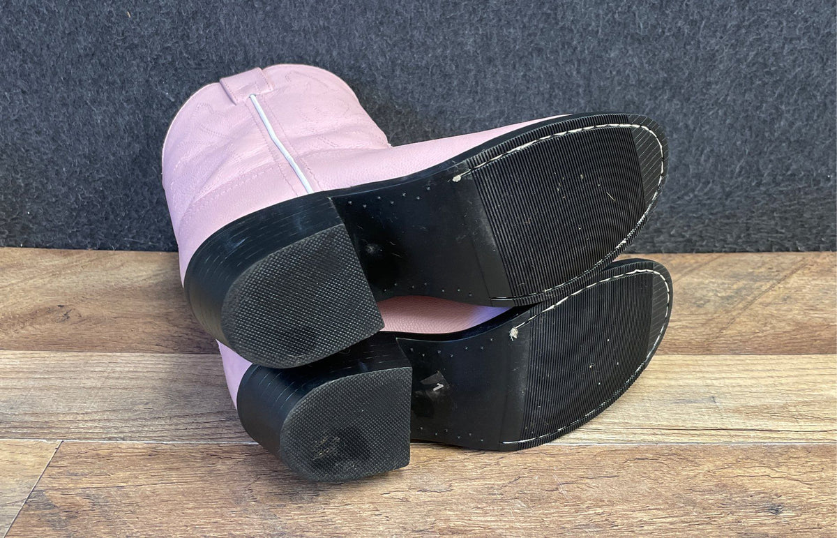 Masterson Boot Co. Pink Leather Western Cowboy Boots Youth Size 1