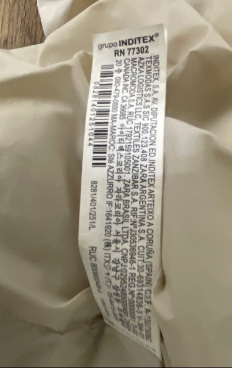 ZARA Women's Cream Off-White Quilted Funnel Neck Padded Puffer Jacket Sz L