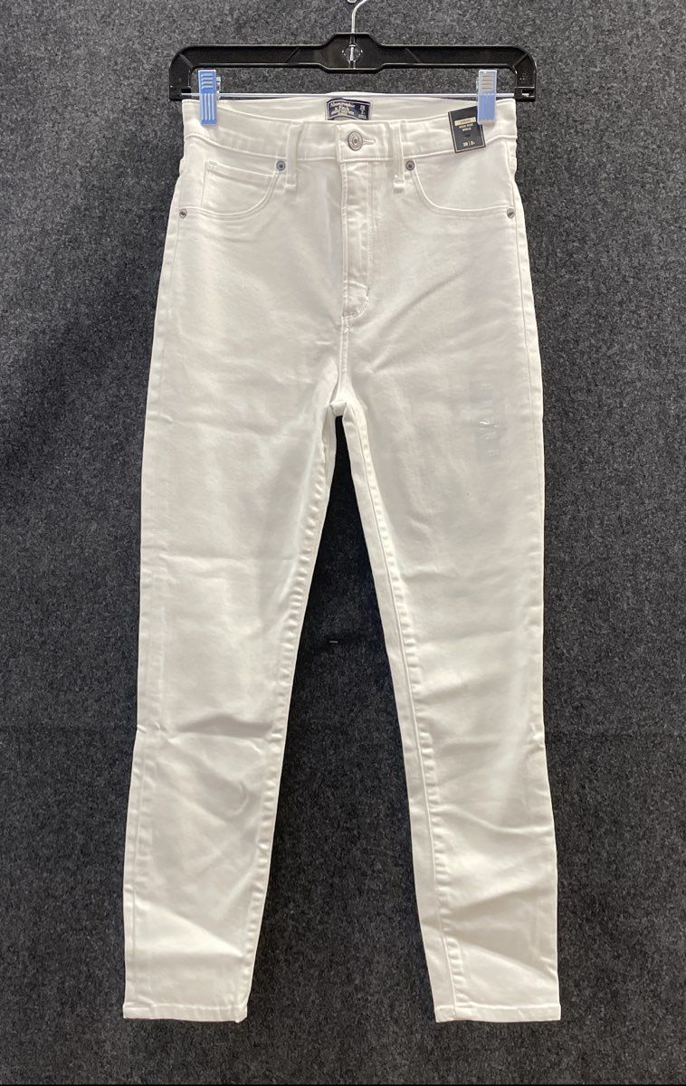 Abercrombie & Fitch Women's Simone High Rise Ankle White Pants Sz 26 2S NWT