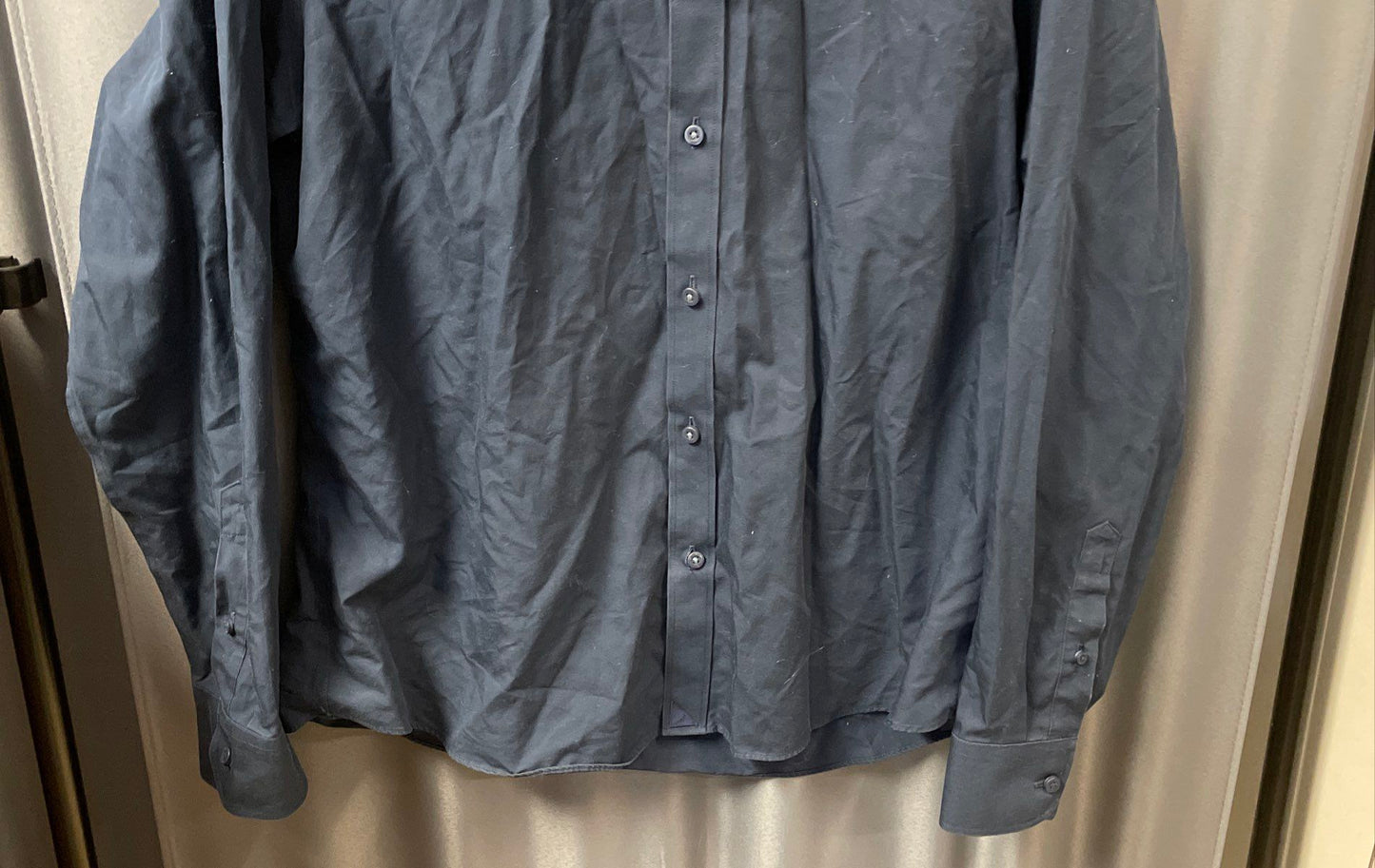 UNTUCKit Men's Navy Blue Wrinkle Free Long Sleeve Button Down Shirt Sz XL