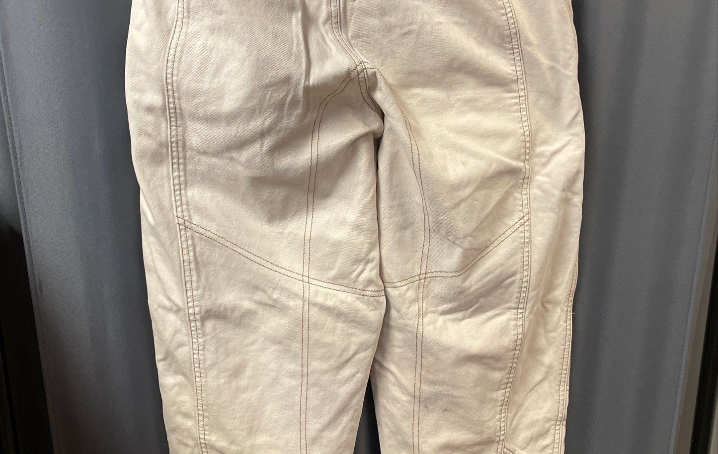 BDG Women's White Moto Zippered Utility Pants 100% Cotton Sz 31