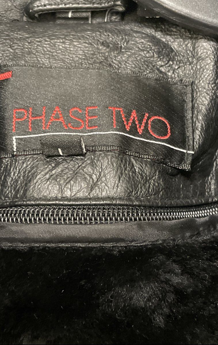 Phase Two Women's Black Genuine Leather Hooded Parka Coat Zip Out Liner Sz L