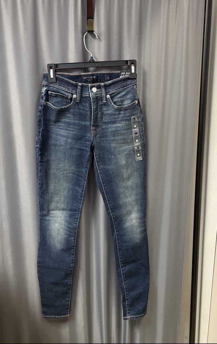 Lucky Brand Women's Ava Mid Rise Super Skinny Blue Jeans NWT Sz 2/26 R