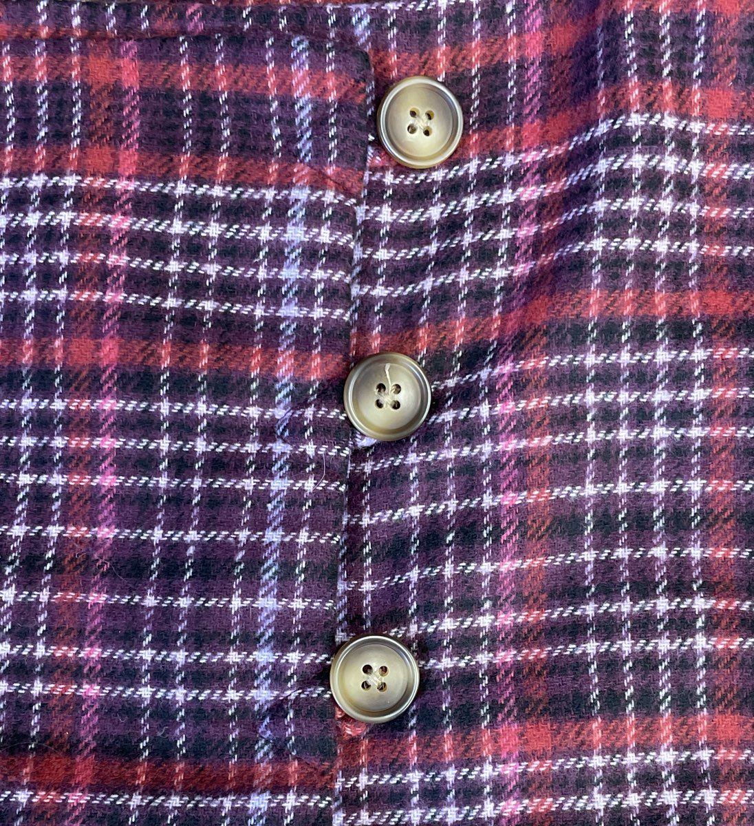 On 34th Women's Red Purple Plaid Button Front Mini Skirt Sz 6 NWT