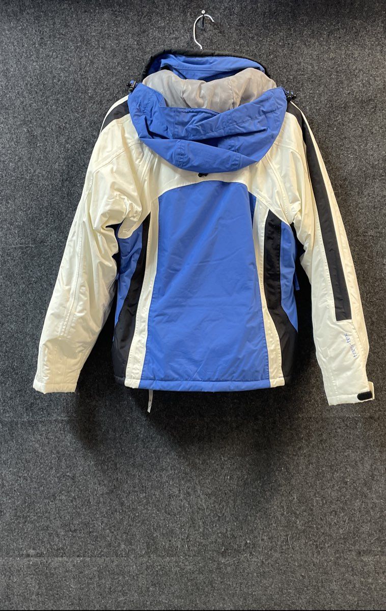 Trespass Men's Blue White Colorblock Waterproof Ski Jacket Tres-Tex Hooded Sz M