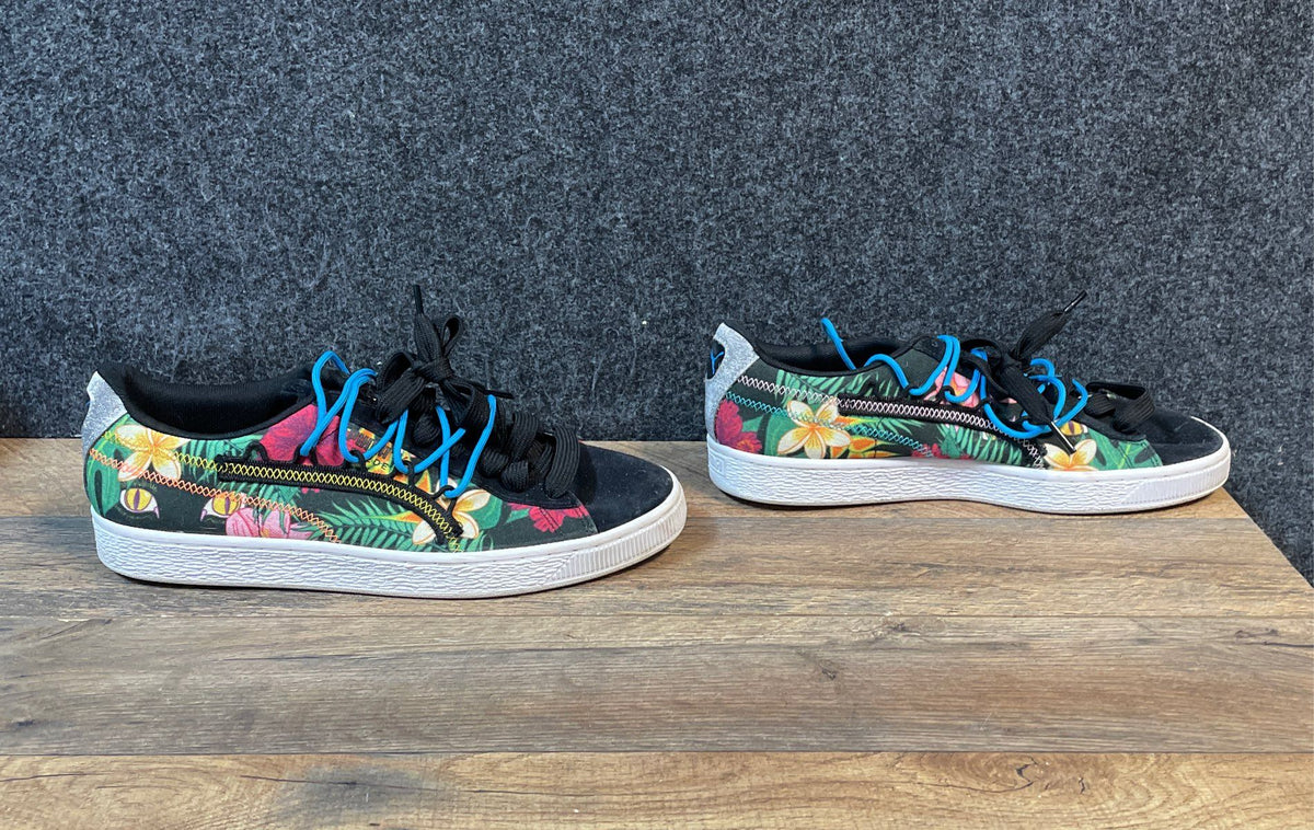 Puma Suede Tropical Floral Black Multi Men's Sneakers Size 9.5