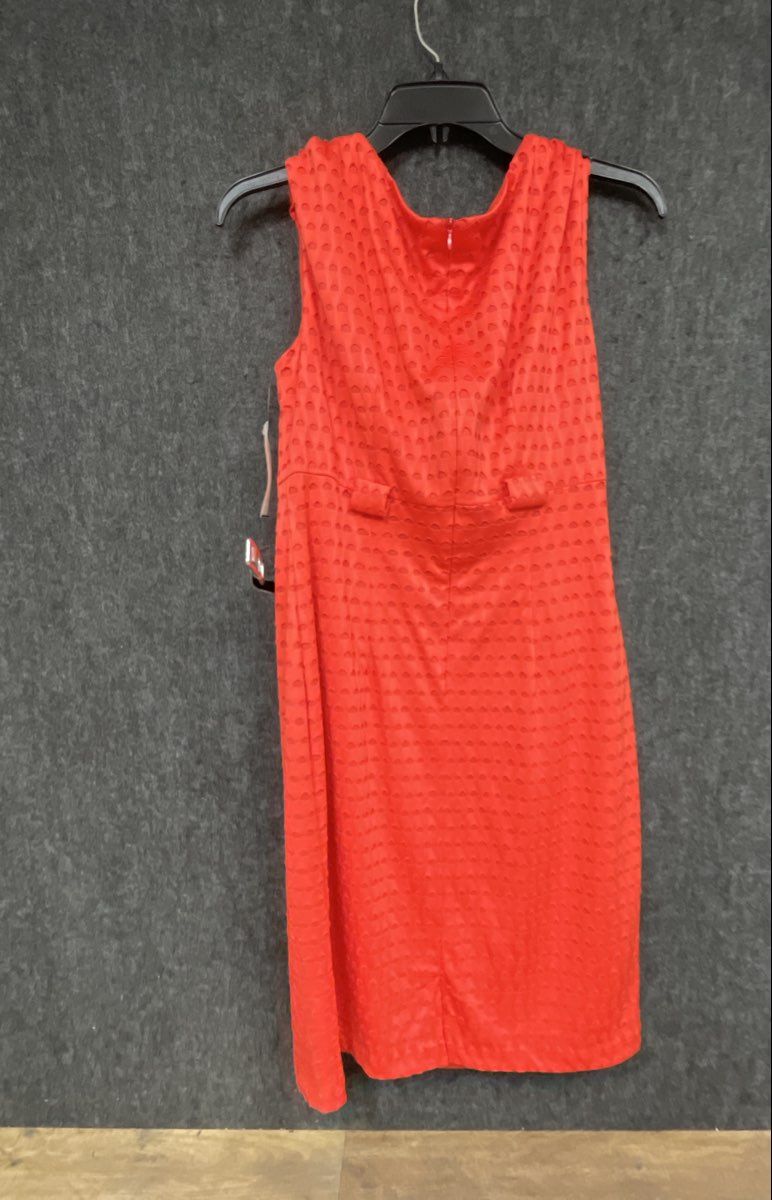 Connected Petite Women's Sheath Dress Orange Eyelet Textured NWT Sz 10P