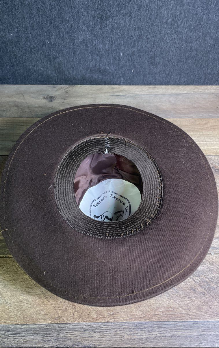 Western Express Men's Dark Brown Faux Felt Cattleman Crease Cowboy Hat