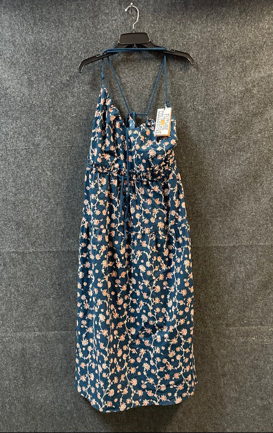 Future Collective Women's Dark Teal Floral Tiered Halter Midi Dress NWT Sz XXL
