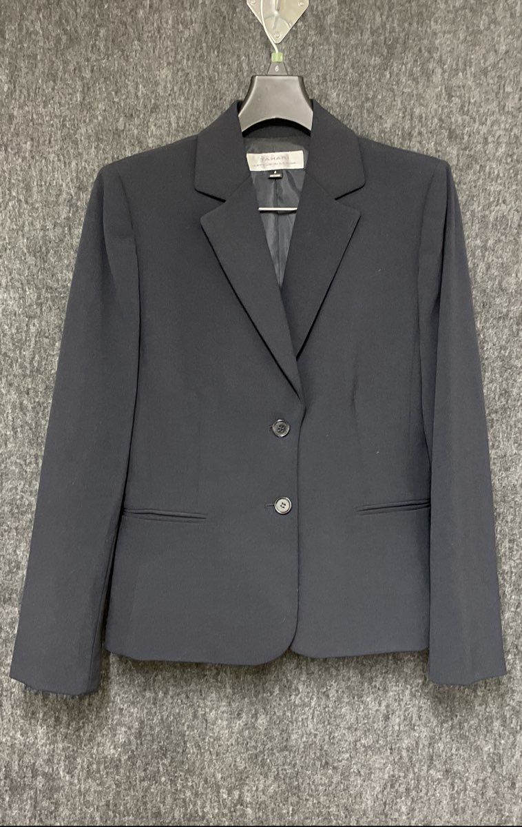 Tahari Arthur S. Levine Women's Navy Blue Two-Piece Pants Suit Sz 6