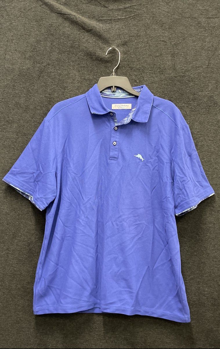 Tommy Bahama Men's Blue IslandZone Supima Cotton Blend Polo Shirt Sz L