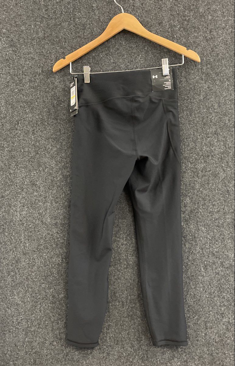 Under Armour Women's HeatGear Taped Compression Leggings Black Sz M NWT