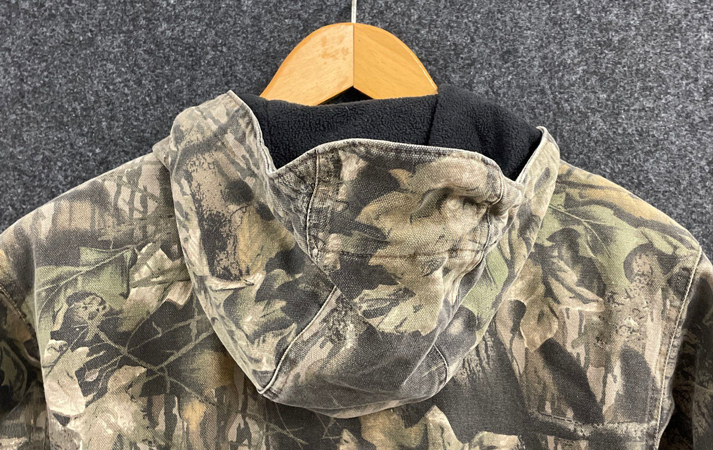 Columbia Men's Mossy Oak Camo Canvas Fleece Lined Hooded Work Jacket Sz S