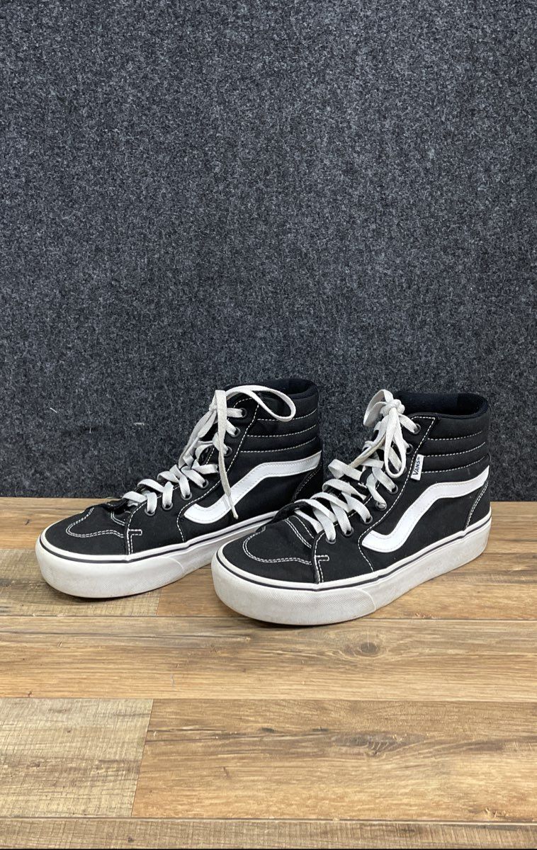 Vans Sk8-Hi Black White High Top Skate Shoes Women's Size 8.5
