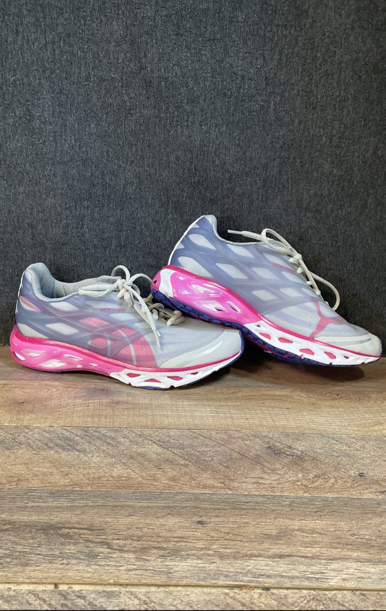 Puma BioWeb Elite Plus Grey Pink Purple Women's Running Shoes Size 8.5