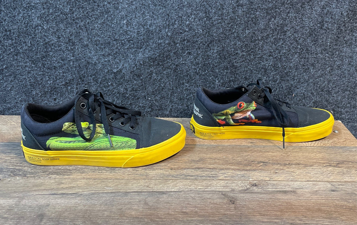 Vans National Geographic Old Skool Animal Prints Black Yellow Men 6 Wmn 7.5 DS