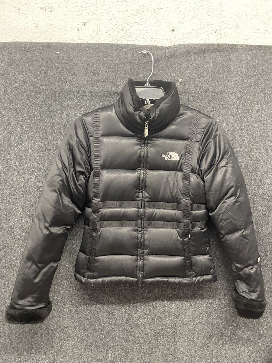 The North Face Women's Black 600 Fill Down Puffer Jacket Faux Fur Detail Sz S