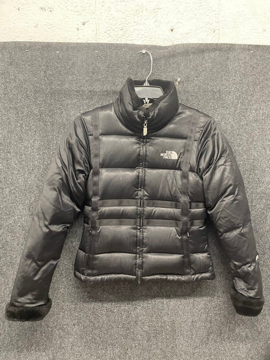 The North Face Women's Black 600 Fill Down Puffer Jacket Faux Fur Detail Sz S