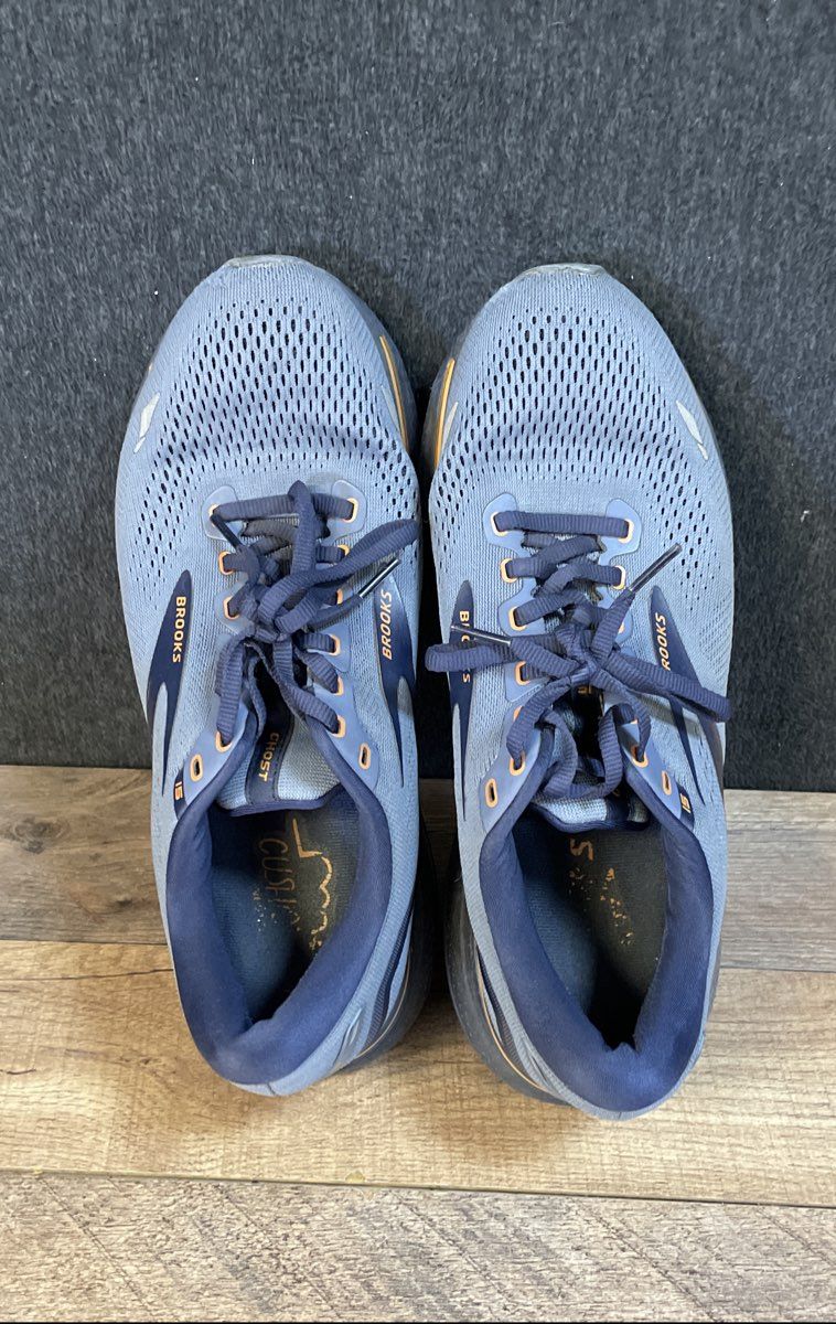 Brooks Ghost 15 Blue Navy Orange Men's Running Shoes Size 9