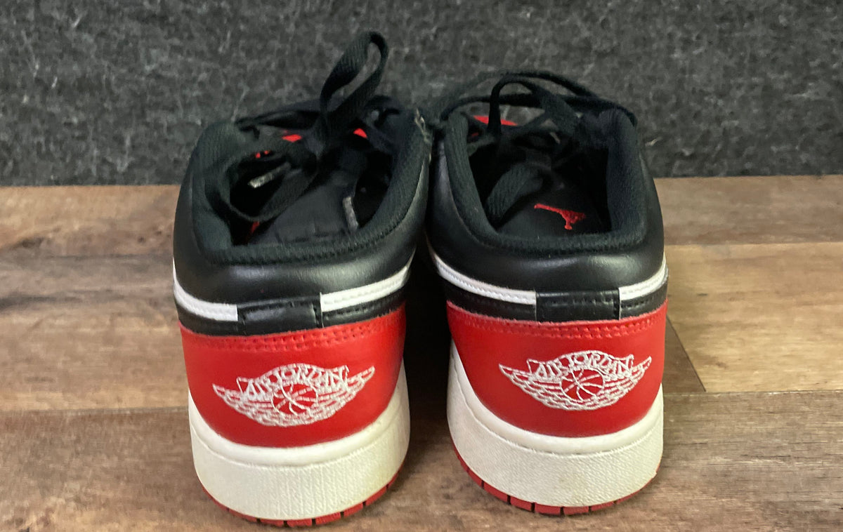 Nike Air Jordan 1 Low GS Black Toe White Black Gym Red 553560-161 Size 7Y