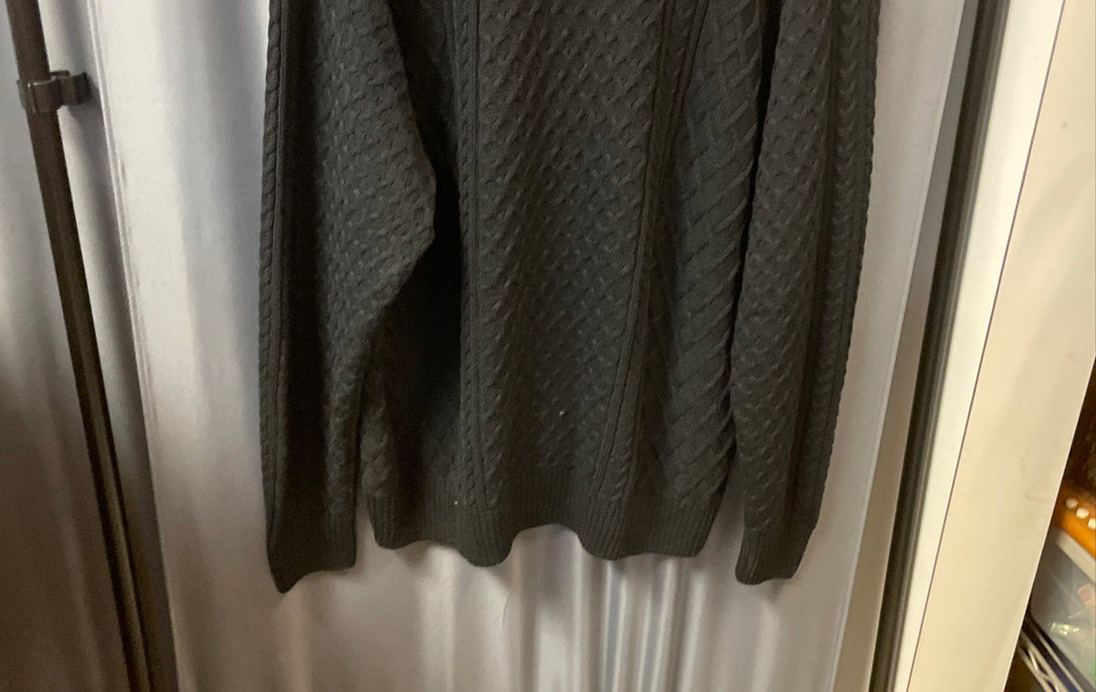 Nike Black Cable Knit Wool Blend Turtleneck Sweater XXL Swoosh