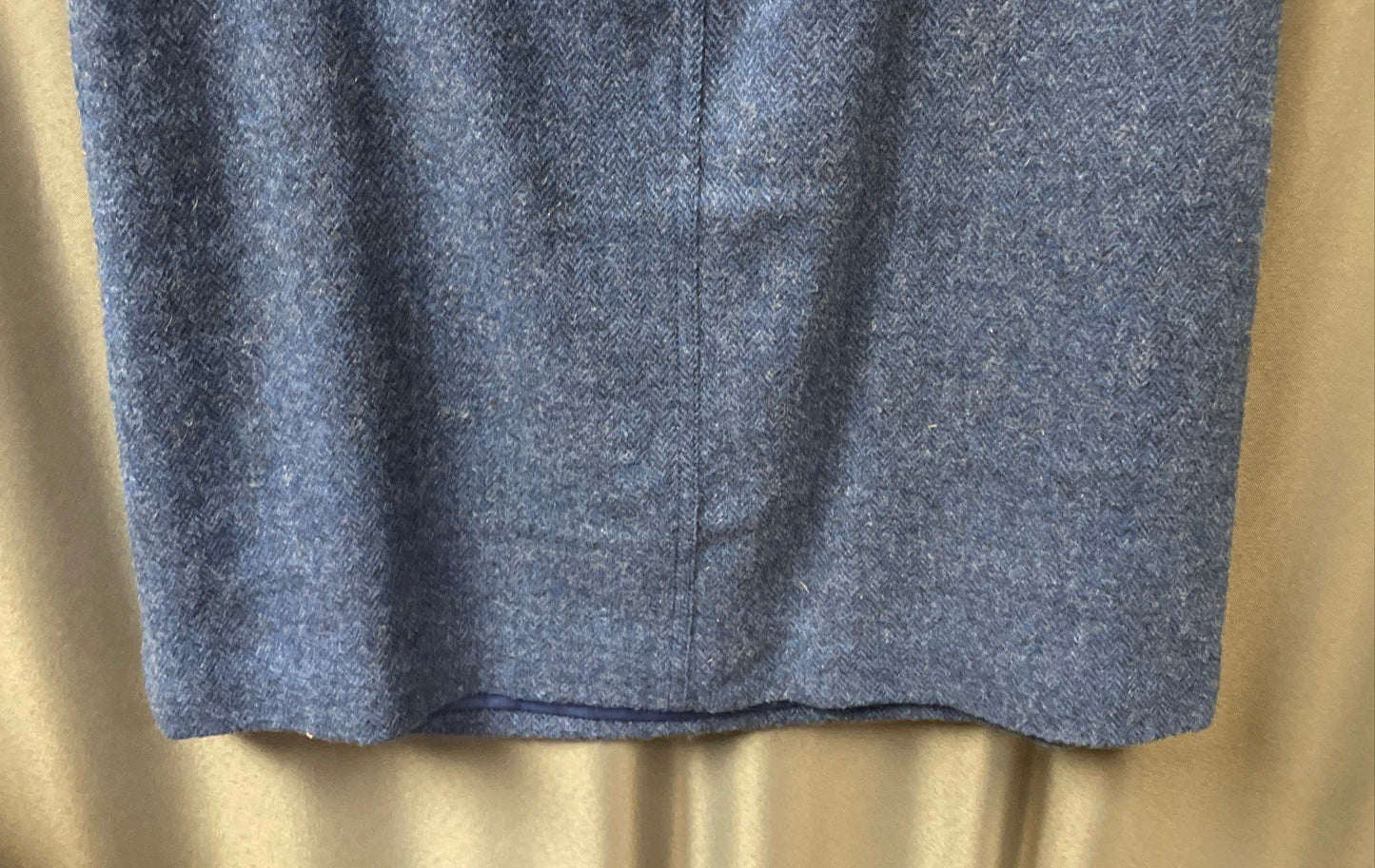 Talbots Women's Blue Wool Blend Herringbone Straight Skirt Sz 10