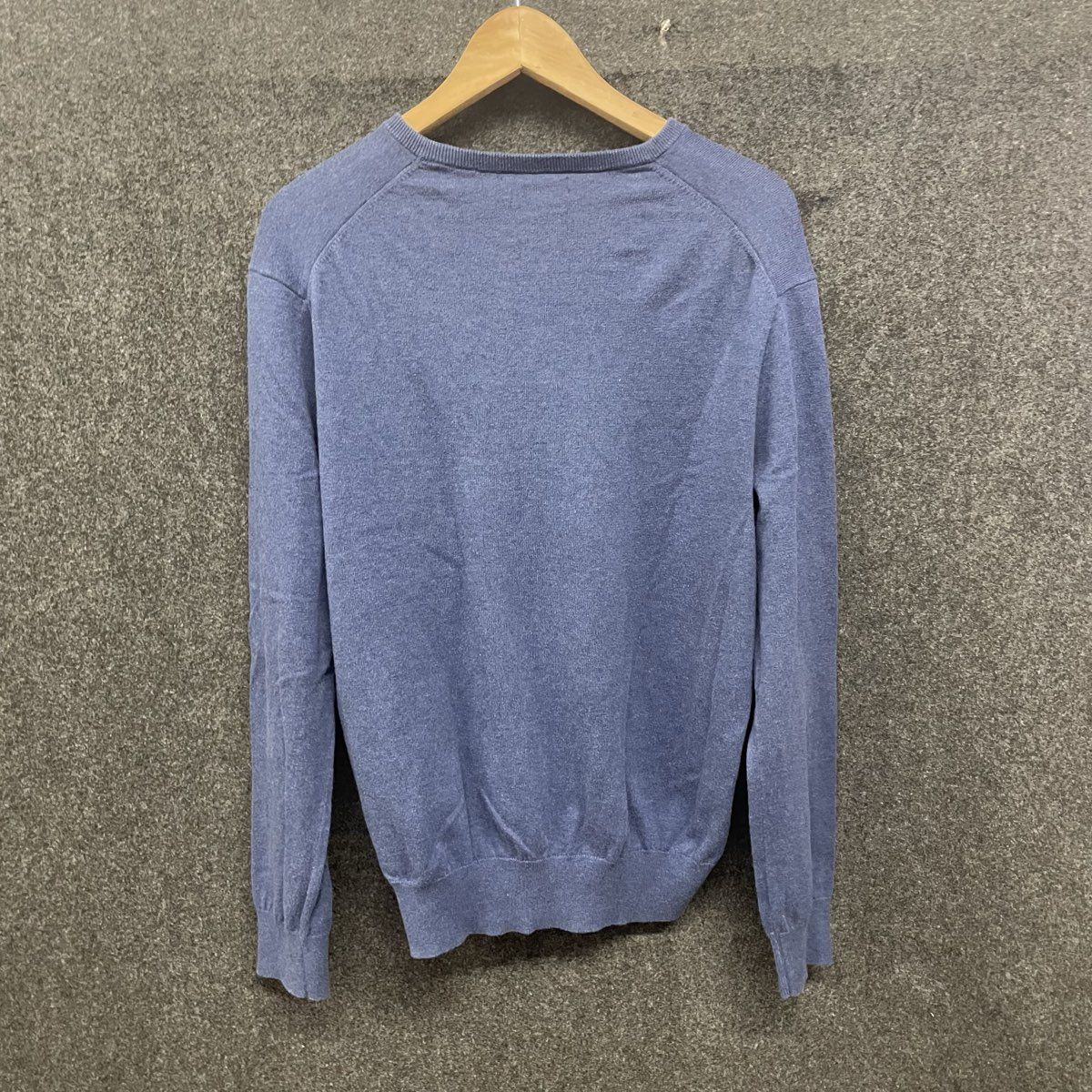 Polo Ralph Lauren Men's Blue V-Neck Pima Cotton Long Sleeve Sweater Sz Large