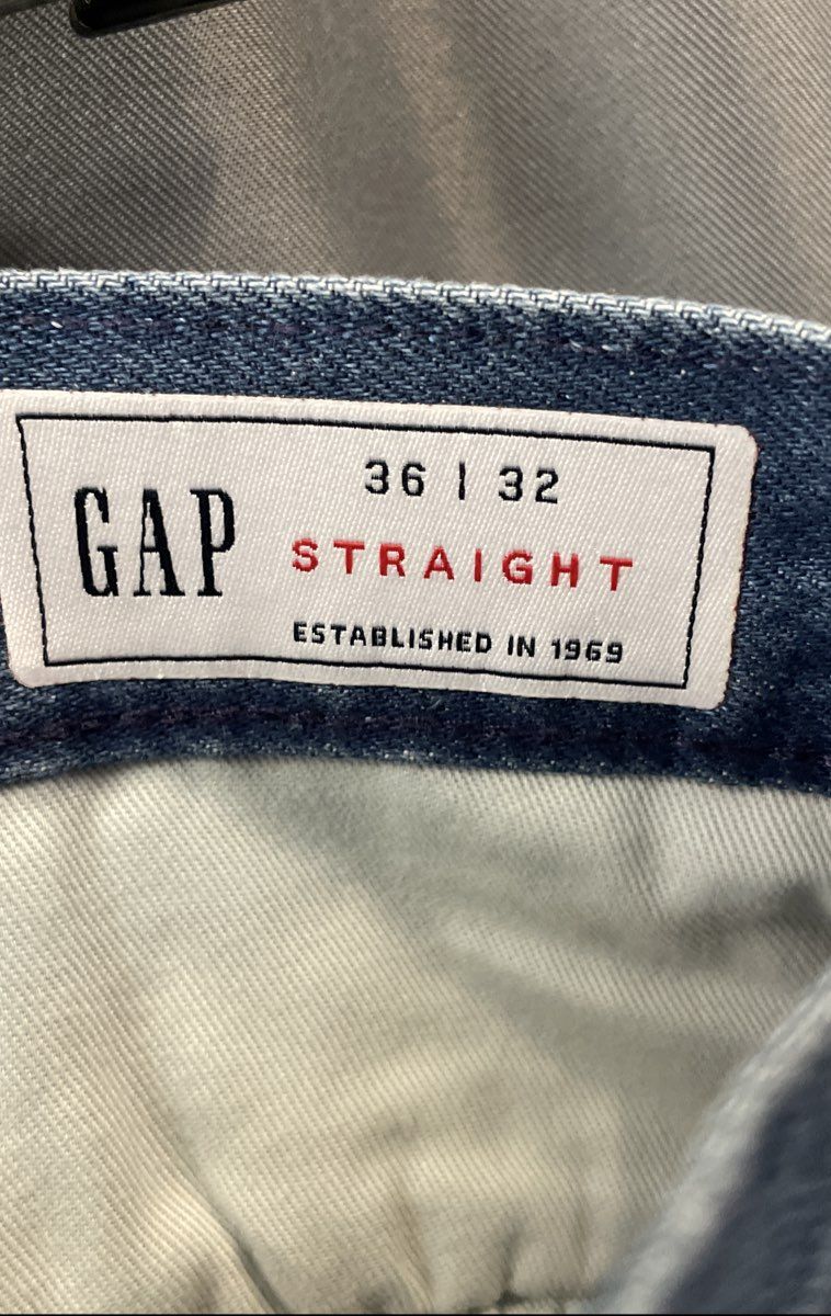 Gap Men's Blue Straight Leg Denim Chino Jeans Flap Back Pockets Sz 36x32 NWT