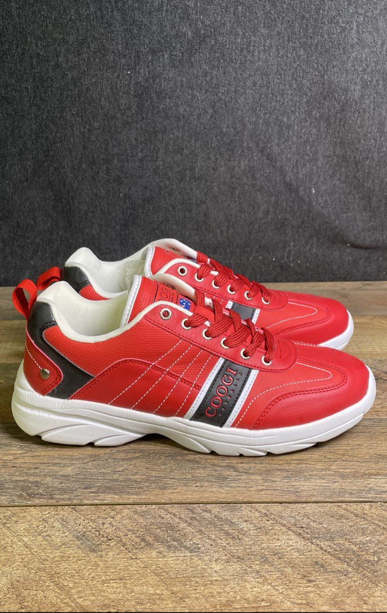 COOGI CN408 Red White Grey Casual Fashion Sneakers Men's Size 10