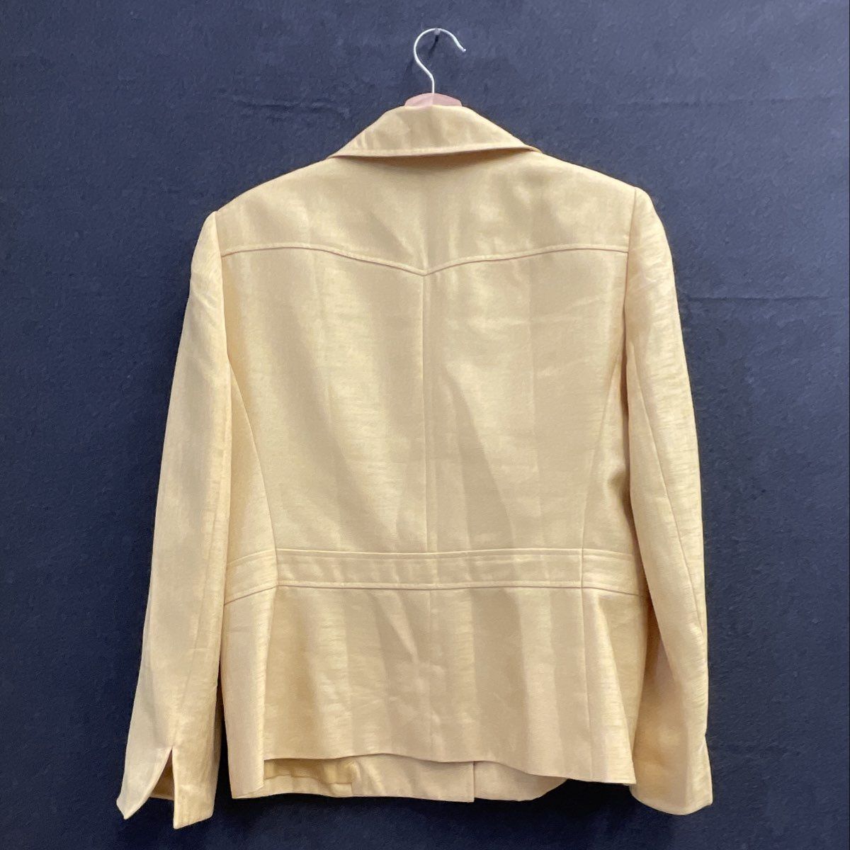Le Suit Women's Yellow 3-Button Textured Polyester Blazer Sz 14