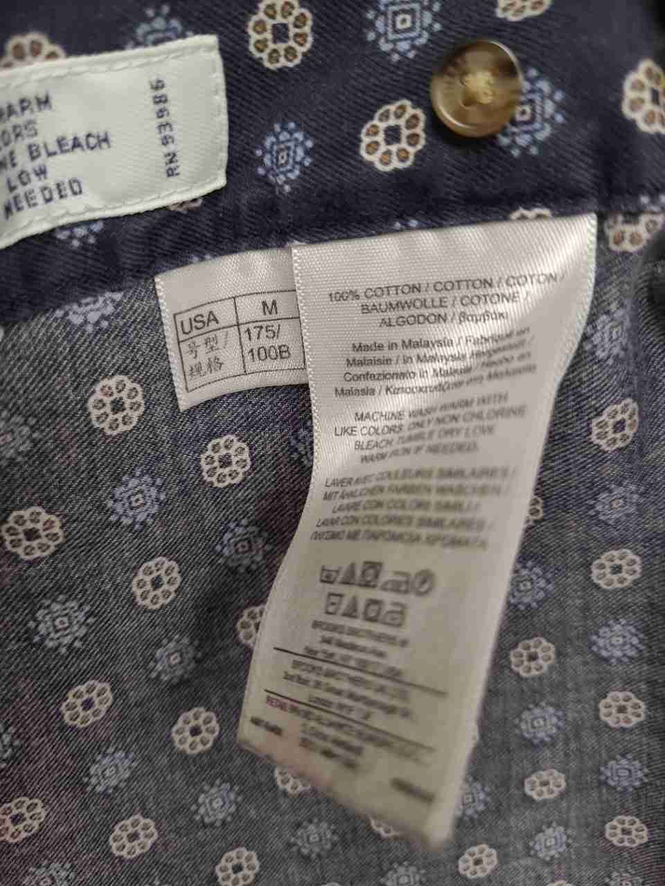 Brooks Brothers Men's Blue Geometric Supima Cotton Polo Shirt Size M