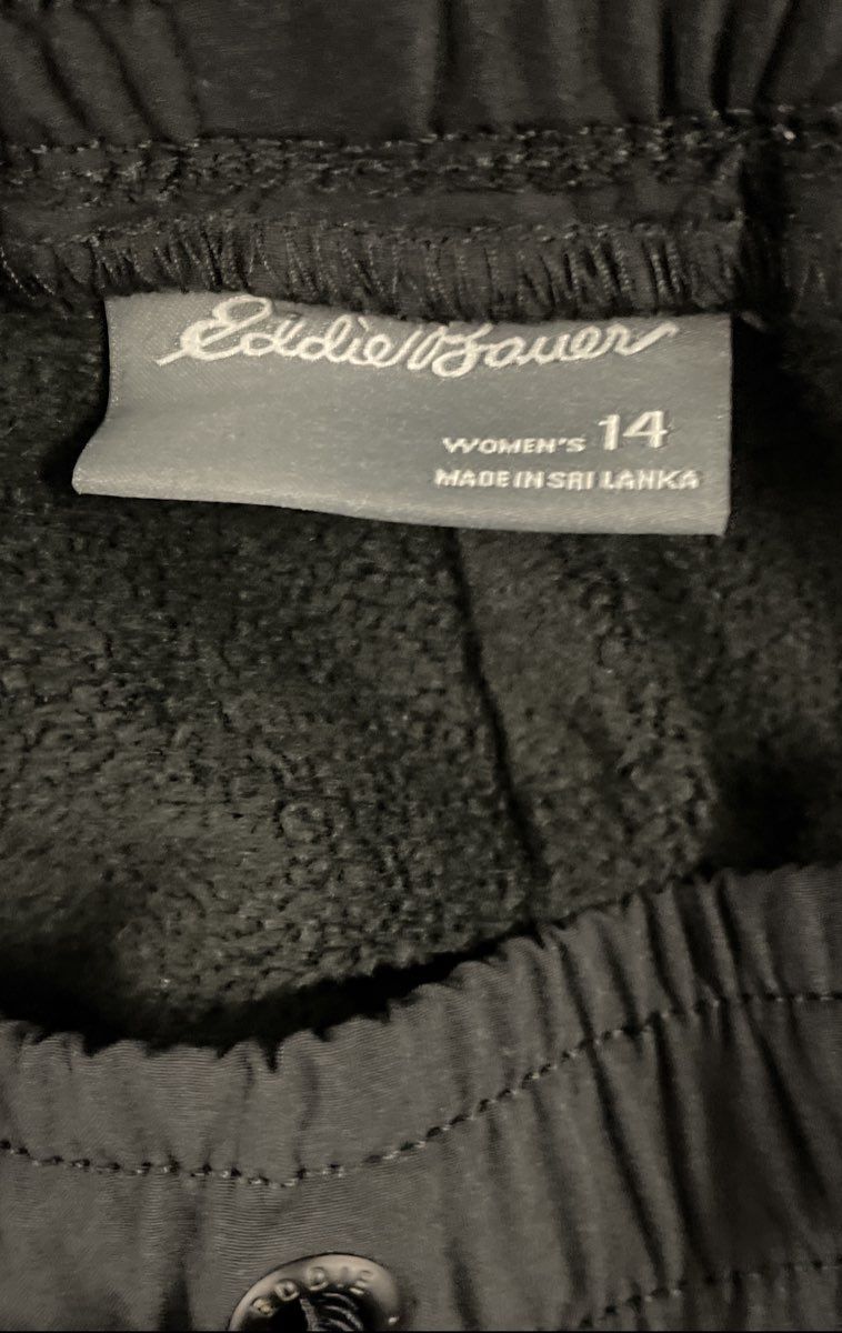 Eddie Bauer Women's Fleece Lined Cargo Jogger Pants Black Size 14