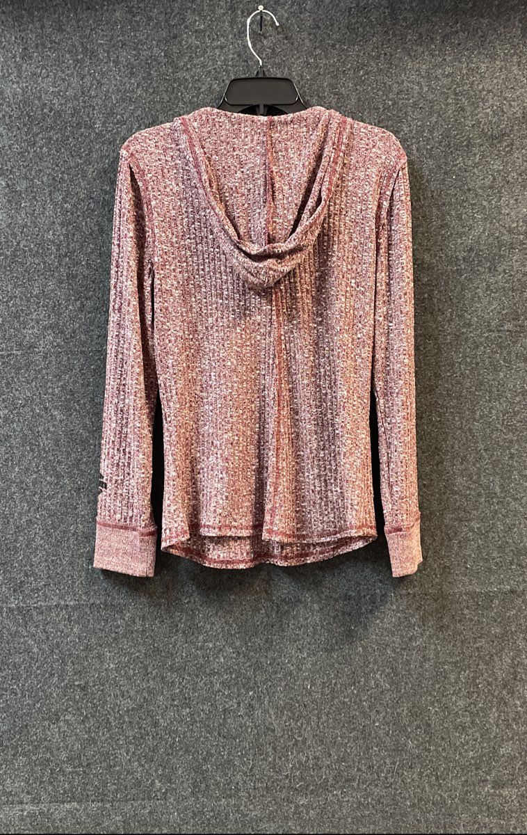 Harley-Davidson Burgundy Marl Hooded Henley Long Sleeve Knit Shirt Sz L