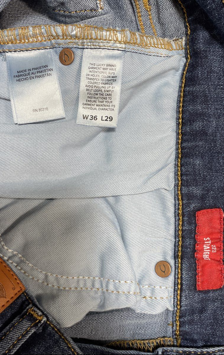 Lucky Brand Men's 223 Straight Leg Blue Denim Jeans Size 36x29