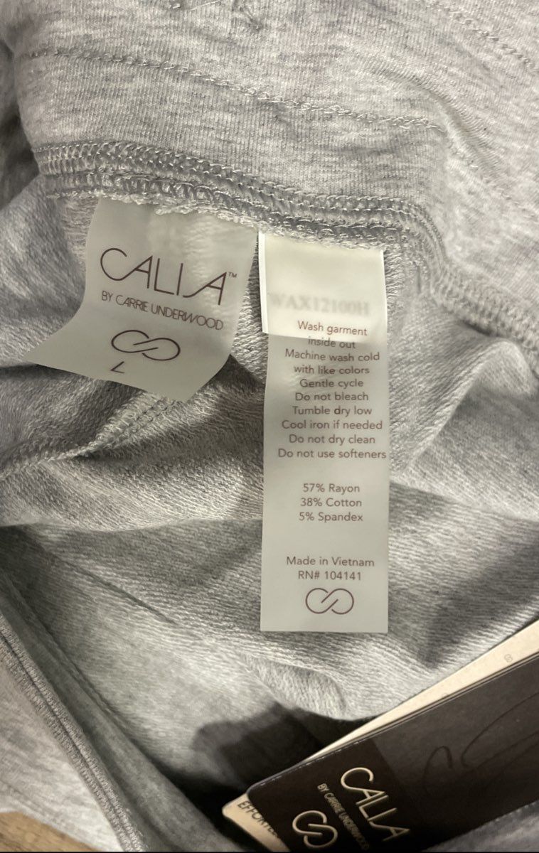 Calia Women's Effortless Legging Light Heather Grey Drawstring NWT Sz L