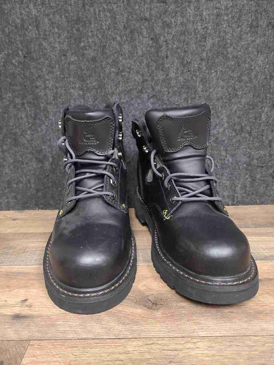 Ace Work Boots 76745 Black Leather Safety Toe EH SR Men's Work Boots Size 8.5