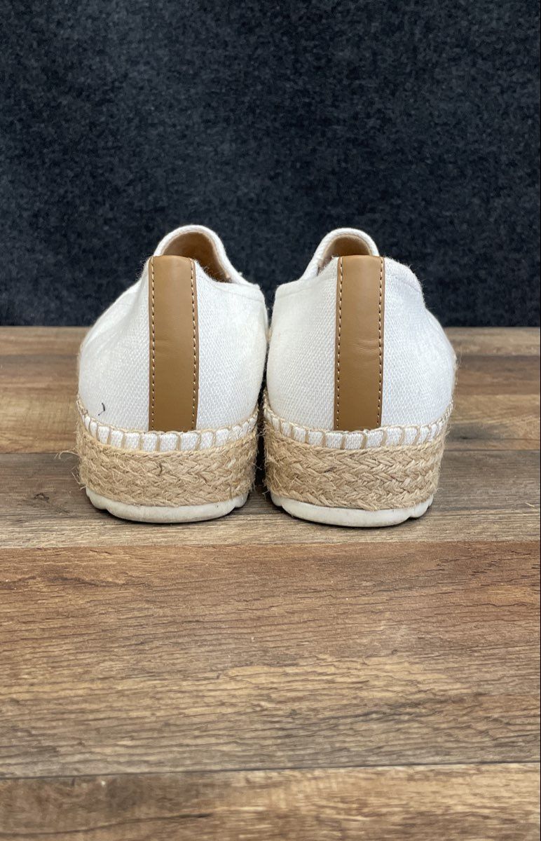 Dr. Scholl's White Canvas Platform Espadrille Slip-On Shoes Women's Size 10M