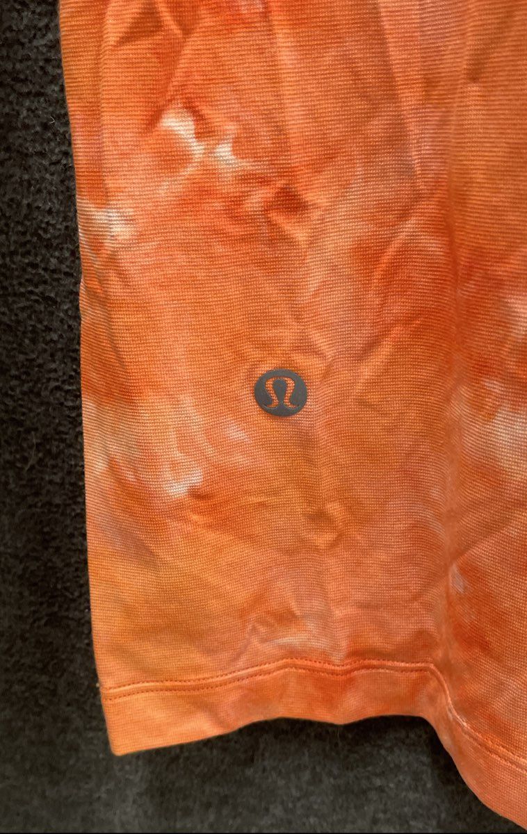 Lululemon Men's License to Train Orange Tie Dye Sleeveless Tank Top Sz L