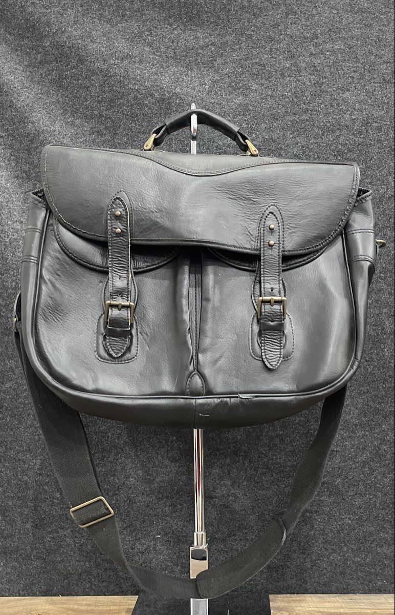Unbranded Black Leather Messenger Briefcase Bag Large Shoulder Laptop Tote