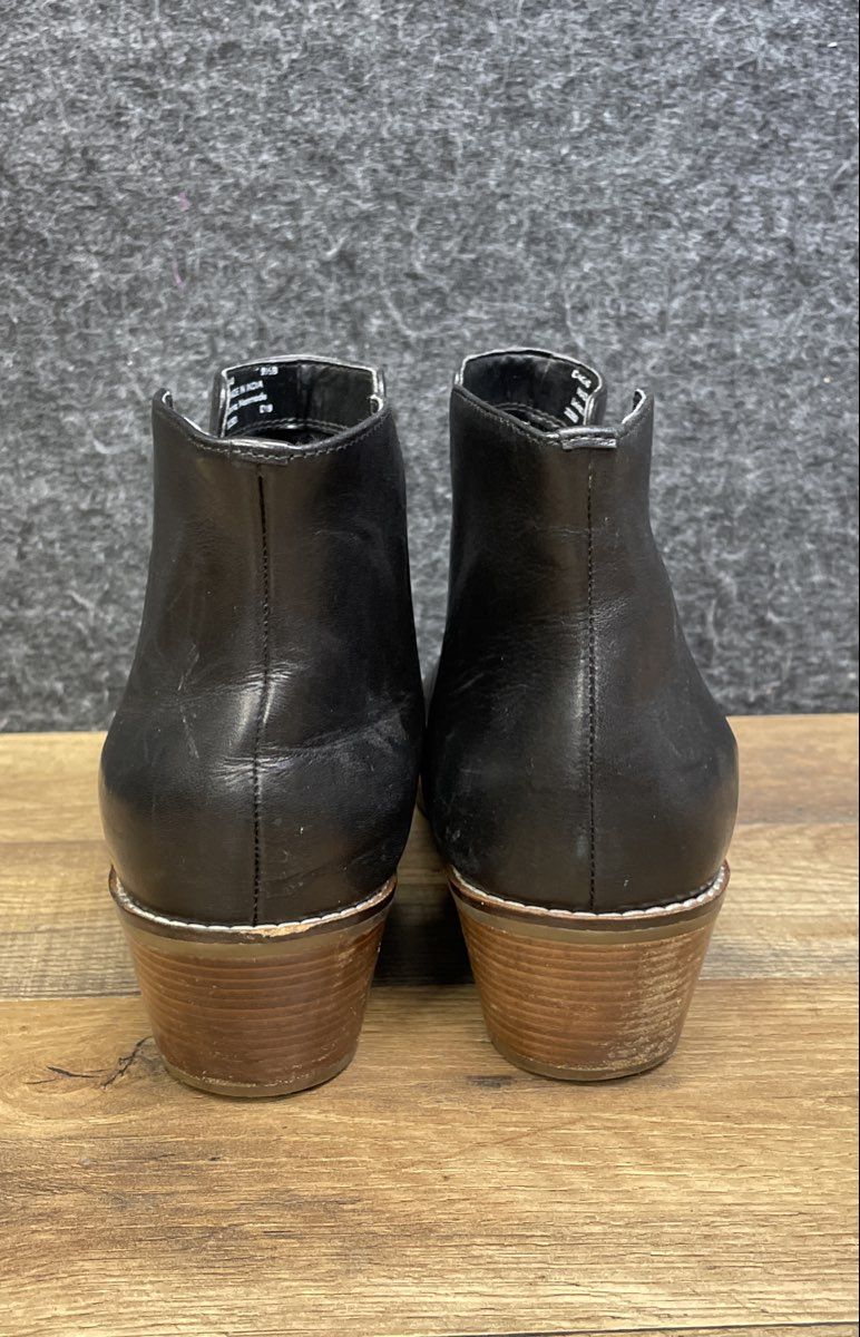 Cole Haan Abbot Black Leather Block Heel Ankle Booties Size 9.5