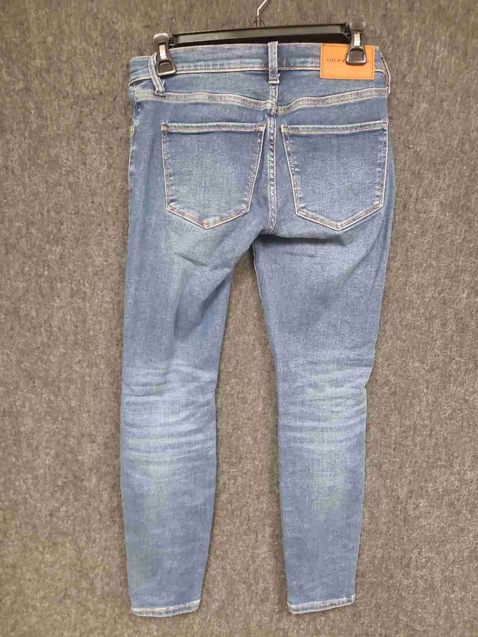 Lucky Brand Women's Blue Faded Whiskered Skinny Jeans Sz 0/25