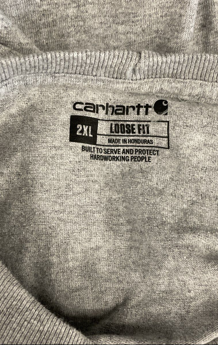 Carhartt Men's Gray Loose Fit Short Sleeve Pocket Work T-Shirt Sz 2XL