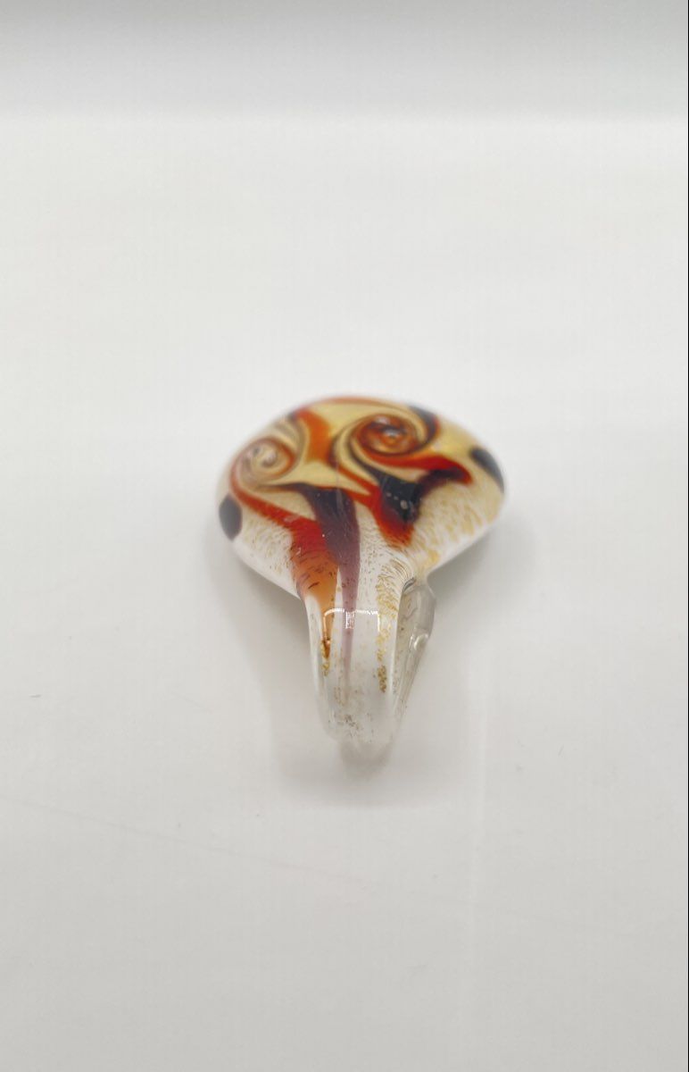 Murano Italy Lampwork Art Glass Teardrop Pendant 14.2g