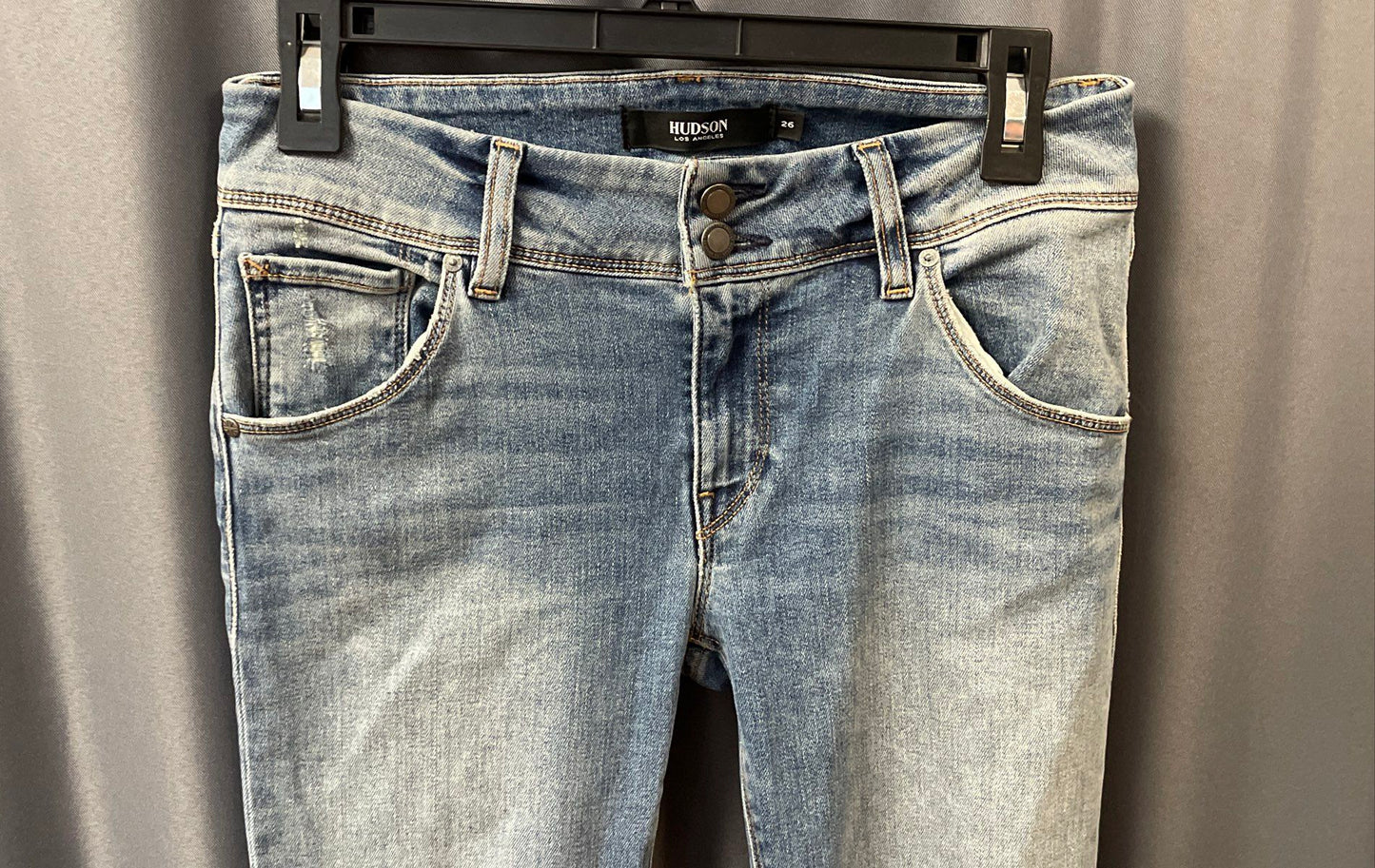 Hudson Women's Beth Baby Boot Skinny Jeans Light Wash Flap Pocket Sz 26