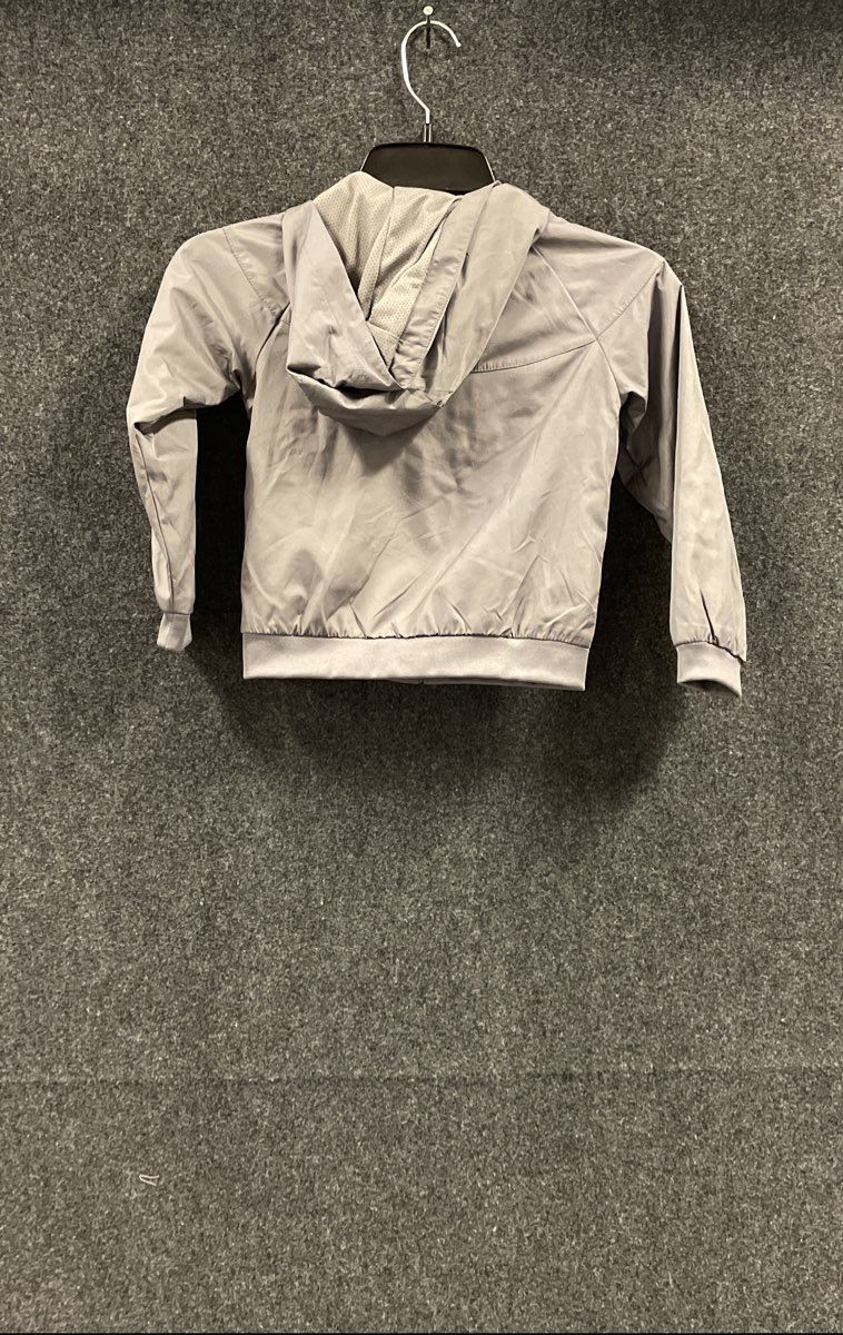 Nike Toddler Full Zip Hooded Windbreaker Jacket Grey Mesh Lined Sz 4T