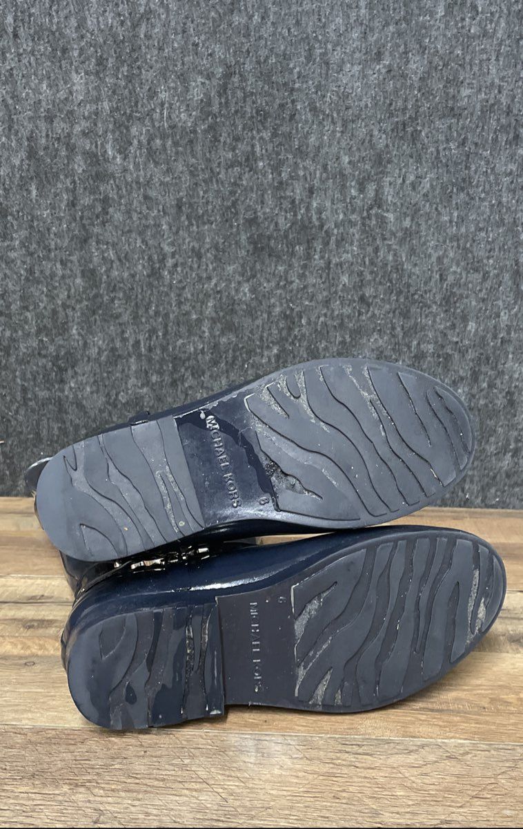Michael Michael Kors Fulton Harness Navy Women's Rain Boots Size 6